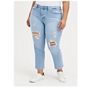 Torrid Raw Edge Ripped Jeans